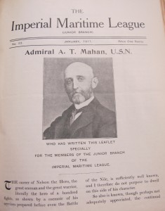 Figure 2: ‘Admiral A. T. Mahan’, Junior Branch Leaflet, 23 (January 1911) in Volume of pamphlets and/or newspaper cuttings: Imperial Maritime League - Junior Branch, 1909-12, NMM HSM 16, National Maritime Museum, Greenwich, London.