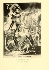Figure 4: ‘Paul Jones the Pirate as Seen by England’, Illustrative plate in Willis John Abbot, The Story of Our Navy for Young Americans, from Colonial Days to the Present Time (New York: Dodd, Mead & Co., 1910), facing page 12. 