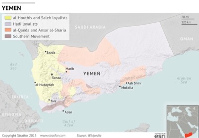 Figure 2: Insurgency in Yemen (Source: Stratfor Global Intelligence) 