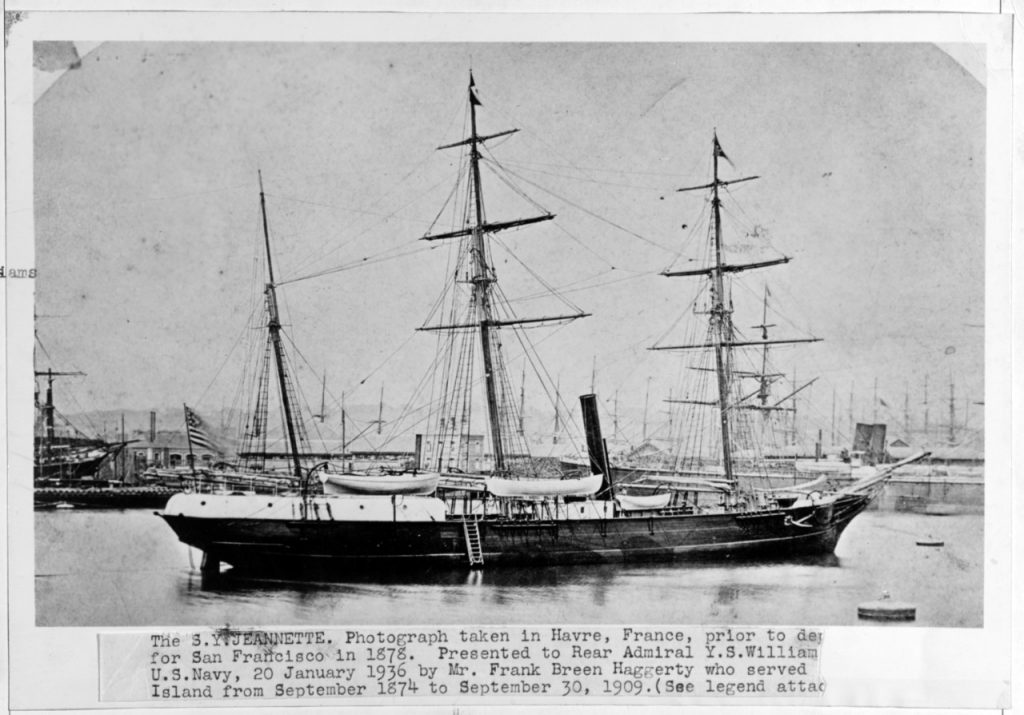 Photograph of the USS Jeannette. Source: Log Books of the United States Navy, 19th and 20th Centuries. (2014). Retrieved from http://www.naval-history.net/OW-US/Jeannette/USS_ Jeannette.htm 