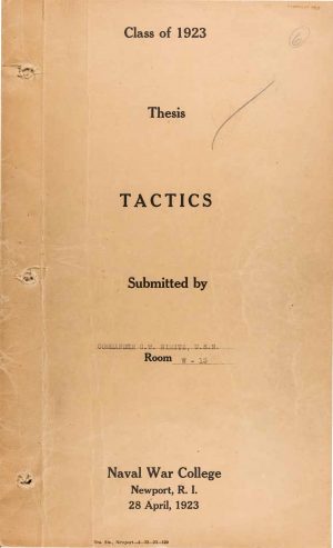 A discussion of naval tactics used in war with England and the USA and with Japan and the USA. Includes tactiics used in the Battle of Jutland, 1916, and lessons learned.